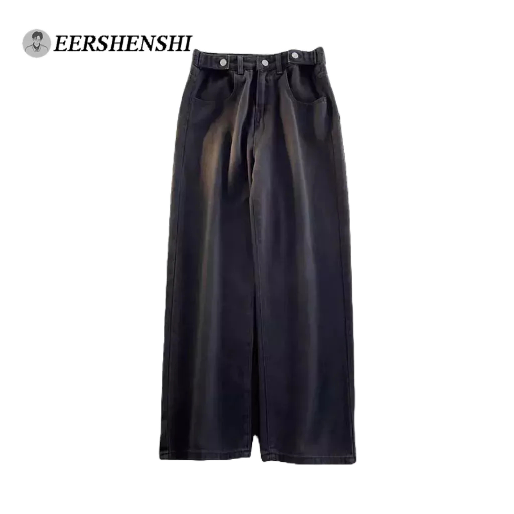 Quần jean nam EERSHENSHI giặt đau khổ đường phố Mỹ retro dáng rộng quần thẳng thương hiệu hợp thời trang quần công sở thông thường