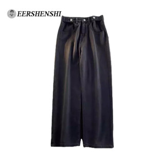 Quần jean nam EERSHENSHI giặt đau khổ đường phố Mỹ retro dáng rộng quần thẳng thương hiệu hợp thời trang quần công sở thông thường