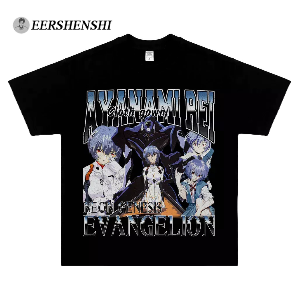 EERSHENSHI Áo Thun cotton Ngắn Tay Dáng Rộng In Họa Tiết anime death note Theo Phong Cách retro Dành Cho Nam
