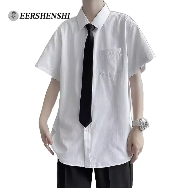 EERSHENSHI Áo Choàng Vải Thời Trang Dạo Phố Năng Động|Áo Sơ Mi Ngắn Tay Phong Cách Nhật Bản Thời Trang Cho Nam