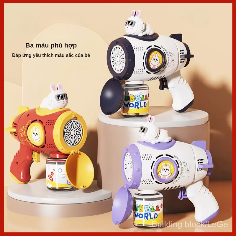Đồ Chơi Súng Bắn Bong Bóng Tự Động Hình Chú Thỏ Xinh Xắn Cho Bé