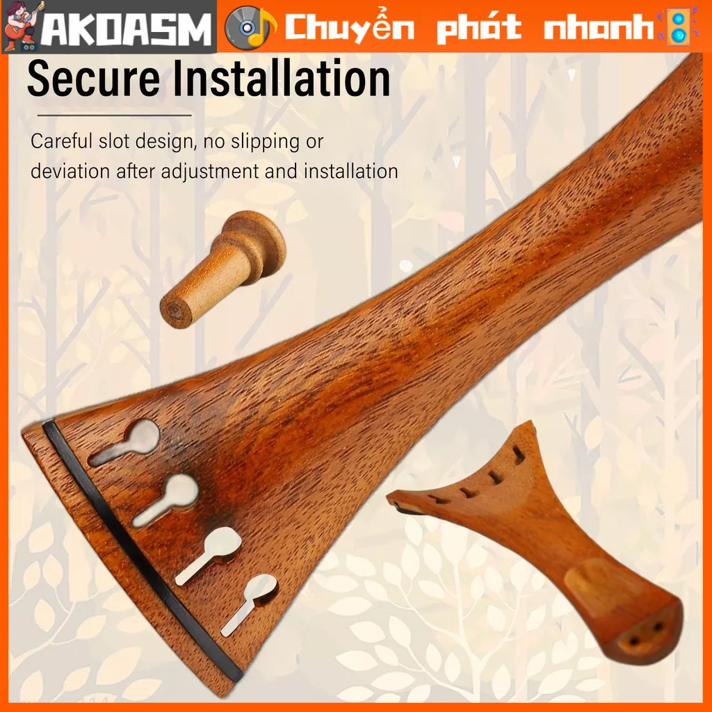 AKOASM Violon Phần Gỗ Cằm Còn Lại Endpin Đuôi Chỉnh Chốt Violin Chuyên Nghiệp Bảo Trì Phụ Kiện