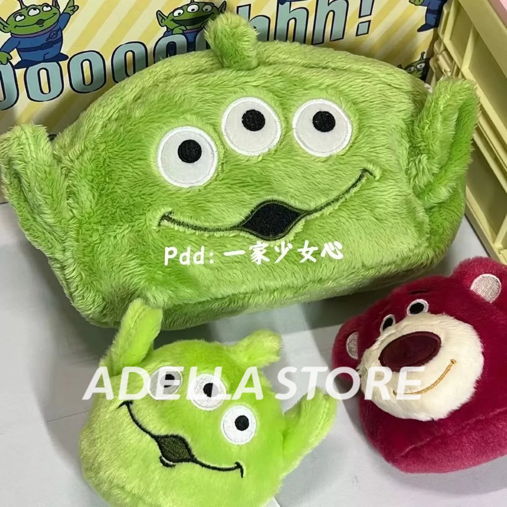 Adella  Store Hộp bút túi Đựng Bút Hình Gấu / Dâu Tây Nhồi Bông Hai Mặt Sức Chứa Lớn Dễ Thương Q24Z00D 0407