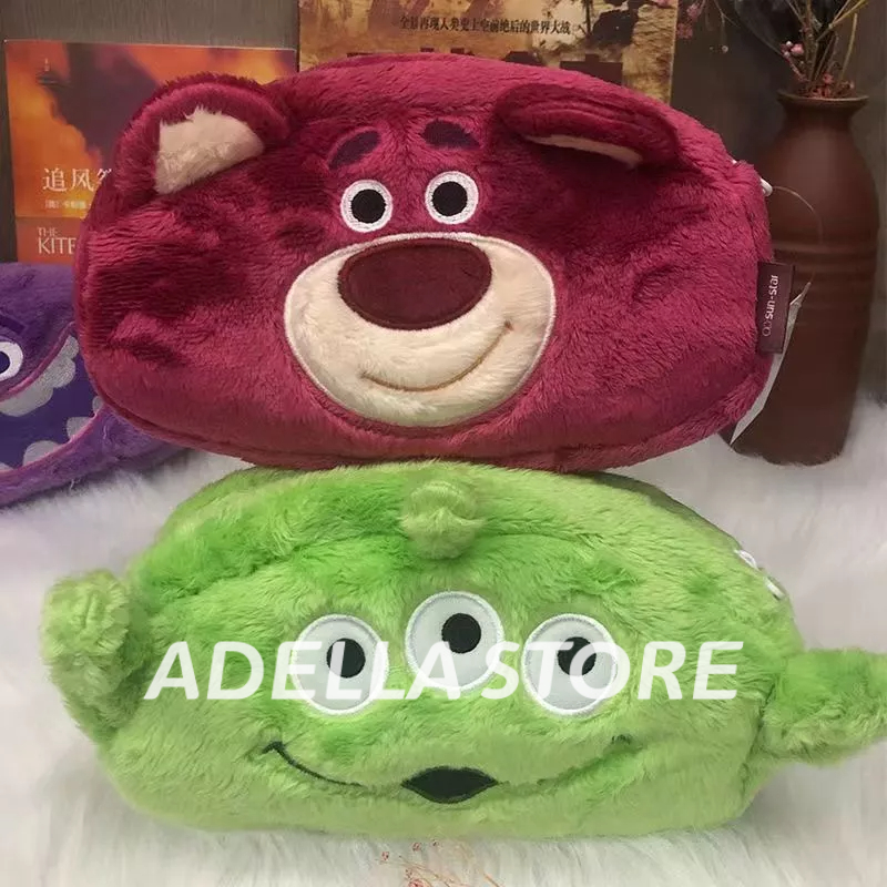 Adella  Store Hộp bút túi Đựng Bút Hình Gấu / Dâu Tây Nhồi Bông Hai Mặt Sức Chứa Lớn Dễ Thương Q24Z00D 0407