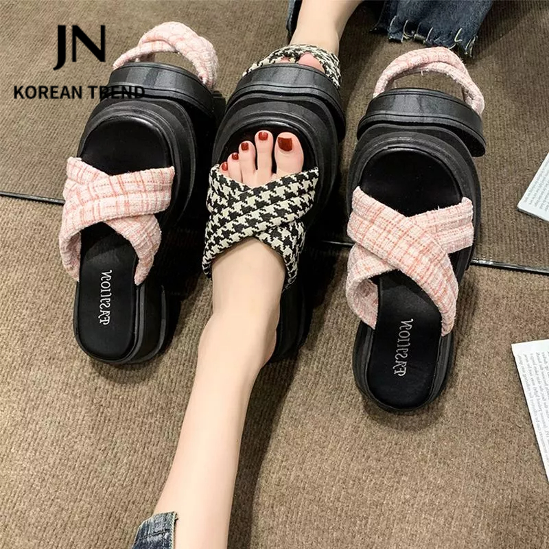 JN Studio JNstudio dép nữ fashion sandal nữ nữ dép nữ đế cao 2023 INS Hot Trend Thoải mái Korean Style Chất lượng cao Phong cách B26G0AU 36Z230909