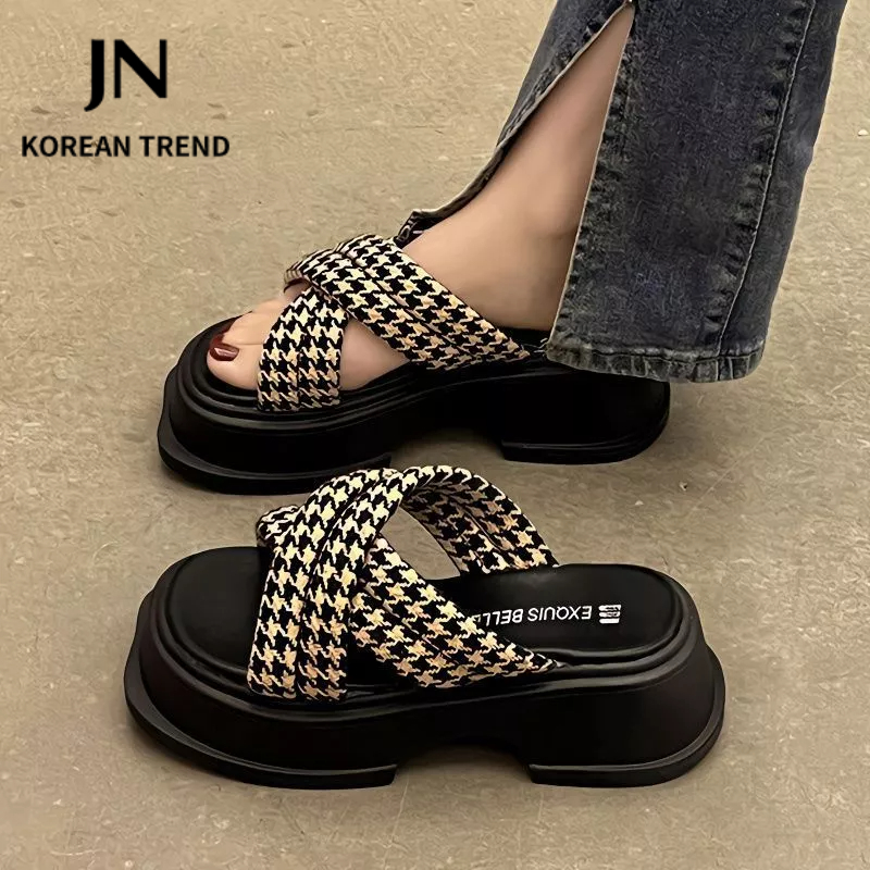 JN Studio JNstudio dép nữ fashion sandal nữ nữ dép nữ đế cao 2023 INS Hot Trend Thoải mái Korean Style Chất lượng cao Phong cách B26G0AU 36Z230909