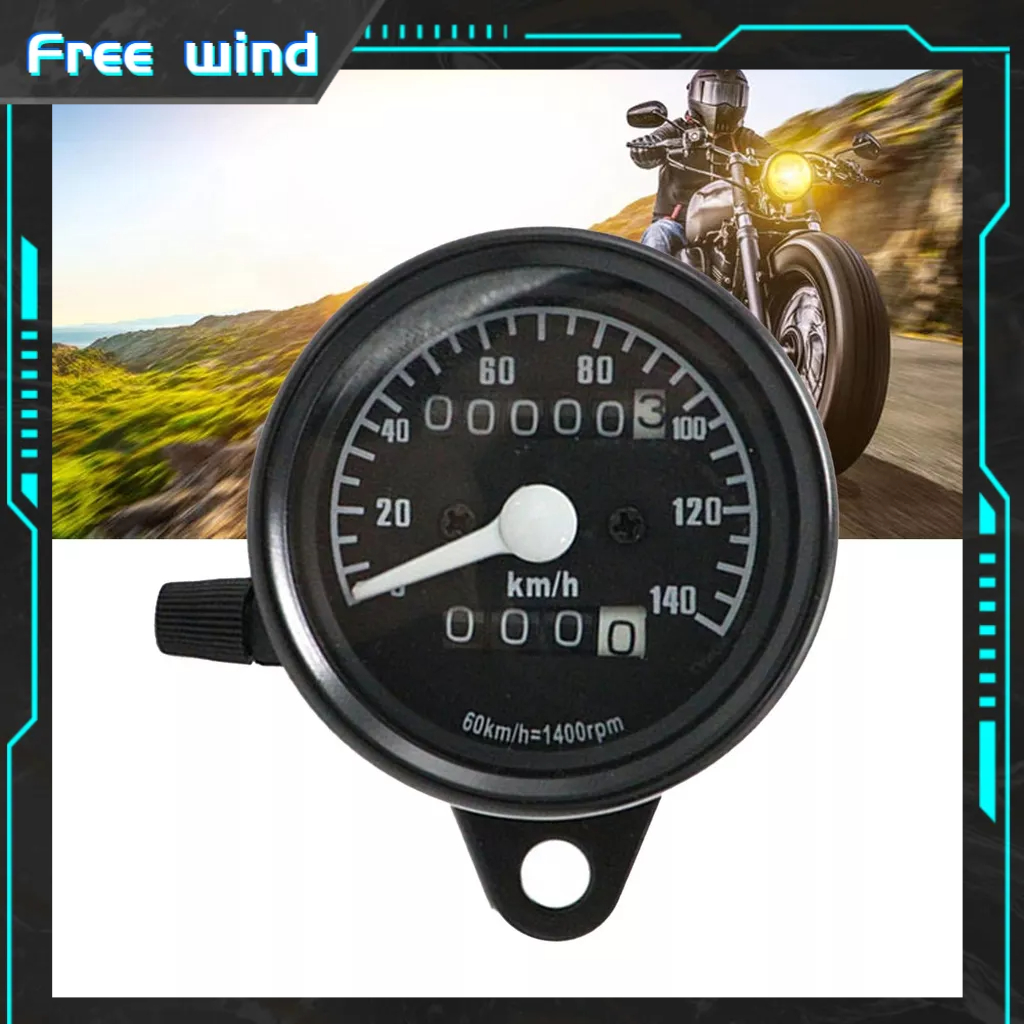 FreeWind Đồng hồ tốc độ xe máy đa năng 12V 0 đến 140KM/h Phụ kiện sửa đổi đồng đo đường cổ điển