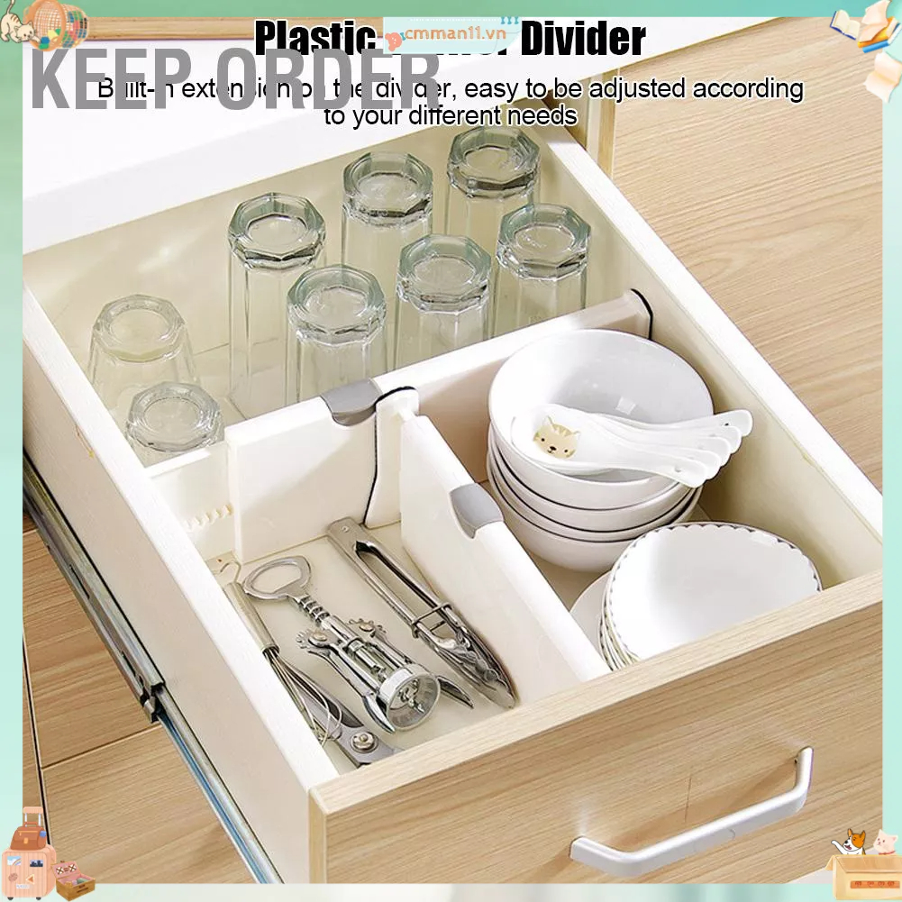 Keep order Có Thể Điều Chỉnh Clapboard Gia Đình Ngăn Kéo Nhà Bếp Bộ Chia Phân Vùng Tổ Chức Lưu Trữ Cho Hộp Bảo Quản Trang Điểm cmman11.vn