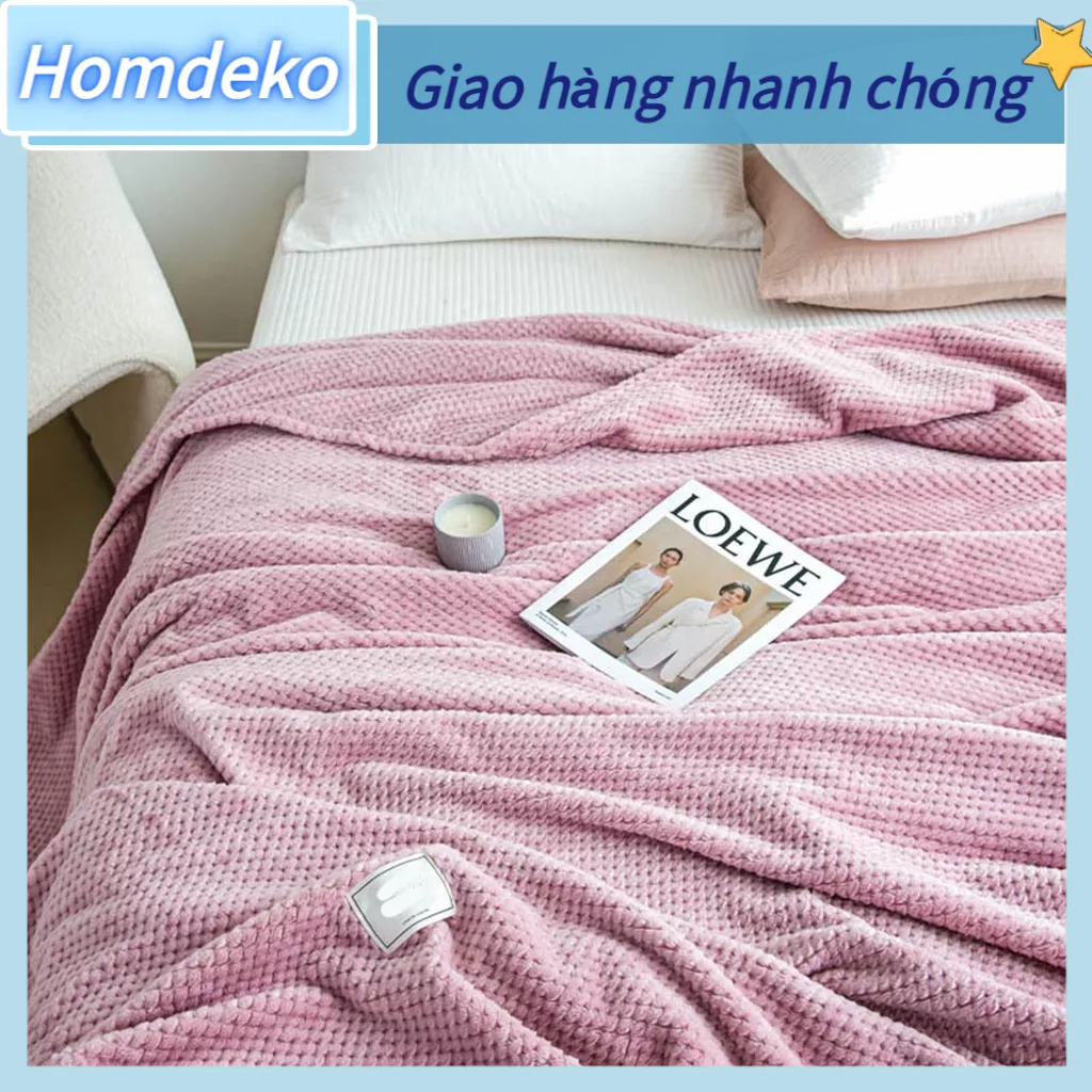 Chăn Làm Mát Sữa Nỉ Lưới Dạ Mùa Hè Lạnh Đơn Ngủ Trưa Cho Sofa Giường Văn Phòng Homdeko H.