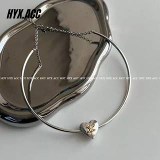 Vòng cổ nữ choker kim loại hình trái tim choker cá tính choker