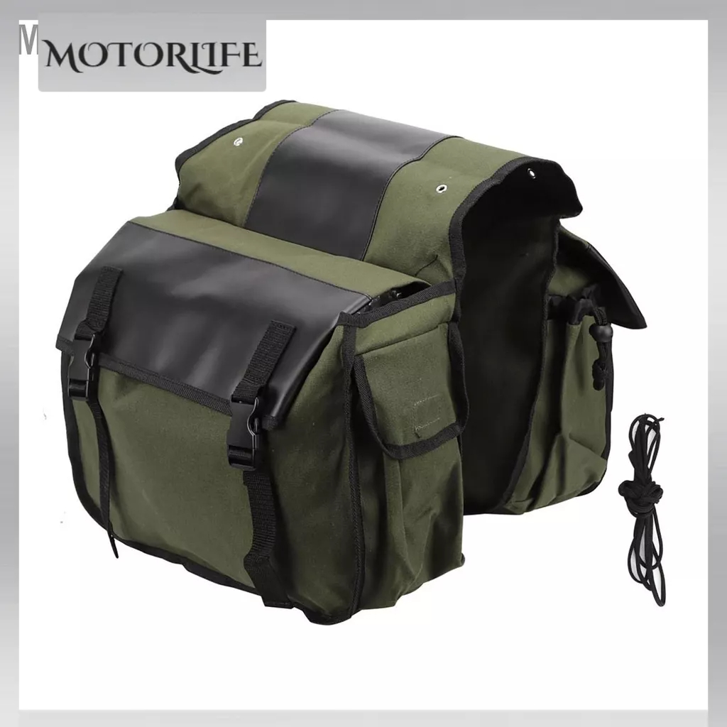Motorlife Túi đeo hông xe đạp Canvas đi lại dành cho yên Công suất lớn Giá đỡ phía sau hoạt động ngoài trời