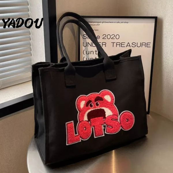 YADOU Túi vải Cỡ Lớn Họa Tiết Hoạt Hình Phong Cách Nhật Bản