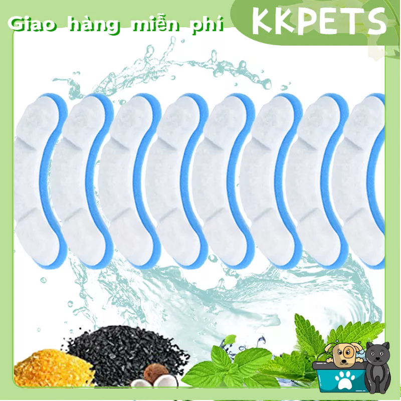 Phụ kiện Máy lọc nước cho mèo uống tự động, Không có máy lọc nước cho mèo- 8 viên Các phần tử bộ lọc có thể thay thế KKPETS