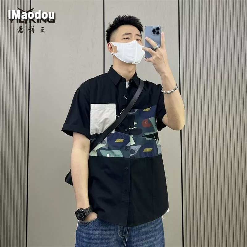 Áo Sơ Mi Nam Ngắn Tay Phong Cách Yohji Cổ Điển Thời Trang Mùa Hè 2023