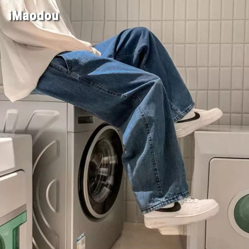 Quần Jean Ống Rộng Phong Cách Đường Phố Cá Tính Cho Nam