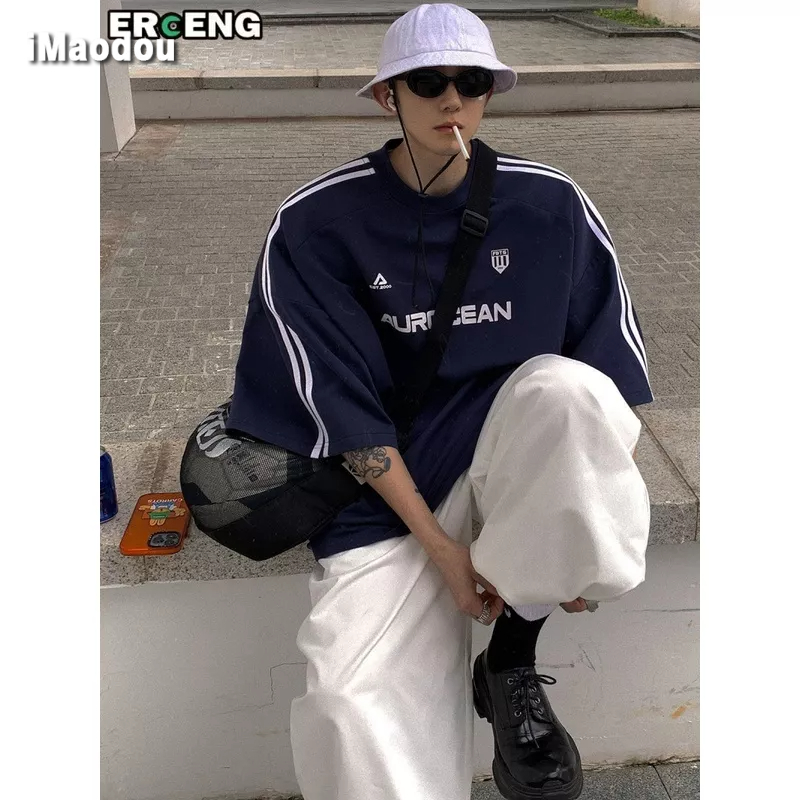 Áo Thun Tay Ngắn Dáng Rộng Phong Cách Hong Kong Thời Trang Mùa Hè Cho Nam