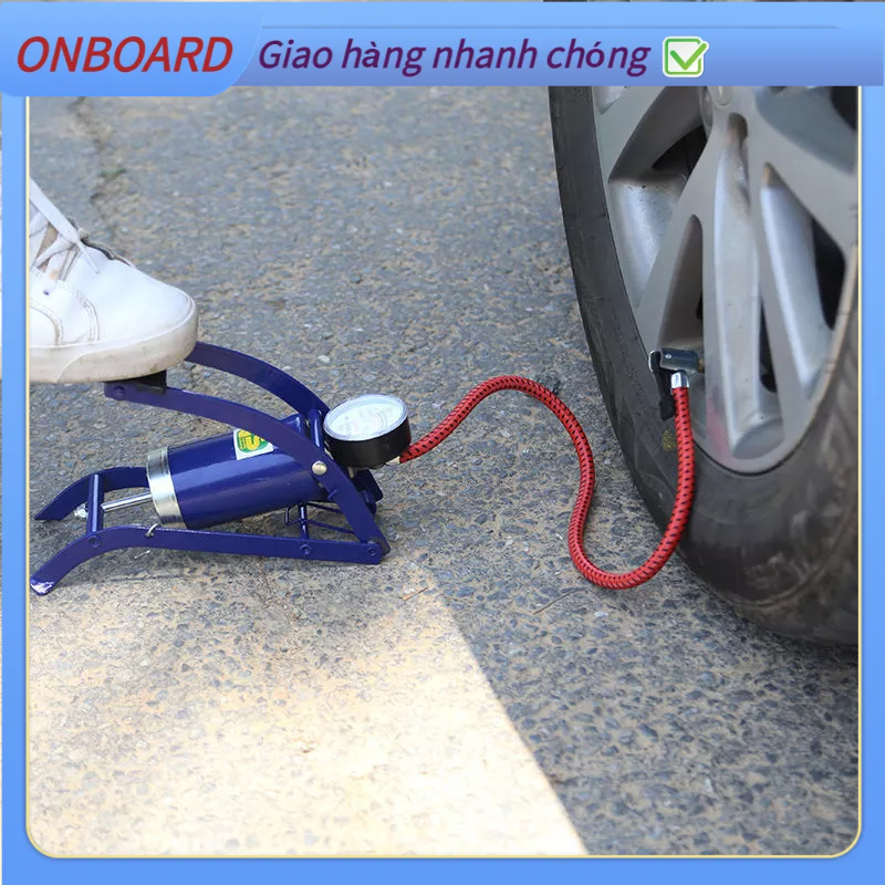 Bơm xe đạp chân, Bơm Đạp Chân Xe Máy vs Xe Đạp Cao Cấp USA ( Bơm Hơi Cho Xe Máy Cực Khỏe ) OnBoard I.