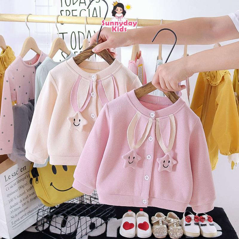 Áo Khoác Cardigan Tay Dài Thoải Mái Thời Trang Cho Bé Gái 0-4 Tuổi