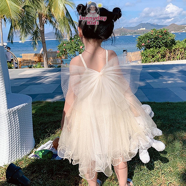 Cô gái sợi lưới váy mùa hè bướm lễ hội cánh tiên hoa công chúa sling vest váy