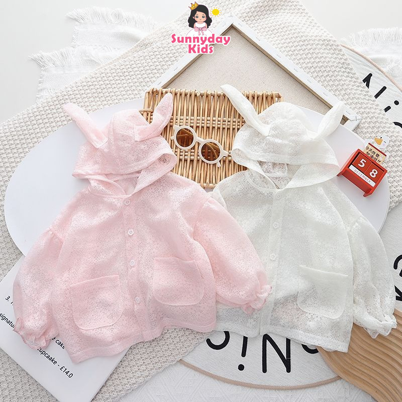 Quần áo chống nắng cho trẻ sơ sinh và trẻ em, mùa hè Hàn Quốc ngọt ngào và thời trang mỏng quần áo chống nắng cho bé gái 0-4 tuổi