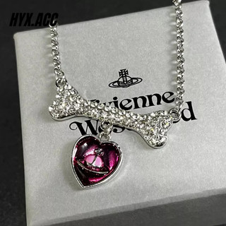 Vòng cổ nữ Vòng cổ trái tim màu tím Vòng cổ hình xương độc đáo