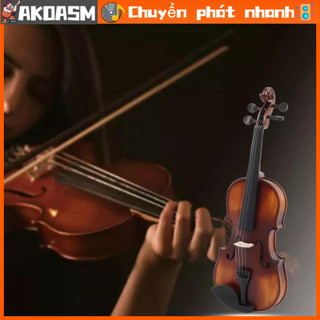 Đàn violin chuyên nghiệp cho người mới bắt đầu, đàn violin dây điều, bộ vĩ cầm 4/4 đàn bằng gỗ mờ màu cổ cho người mới bắt đầu nhạc cụ dây av‑508 akoasm
