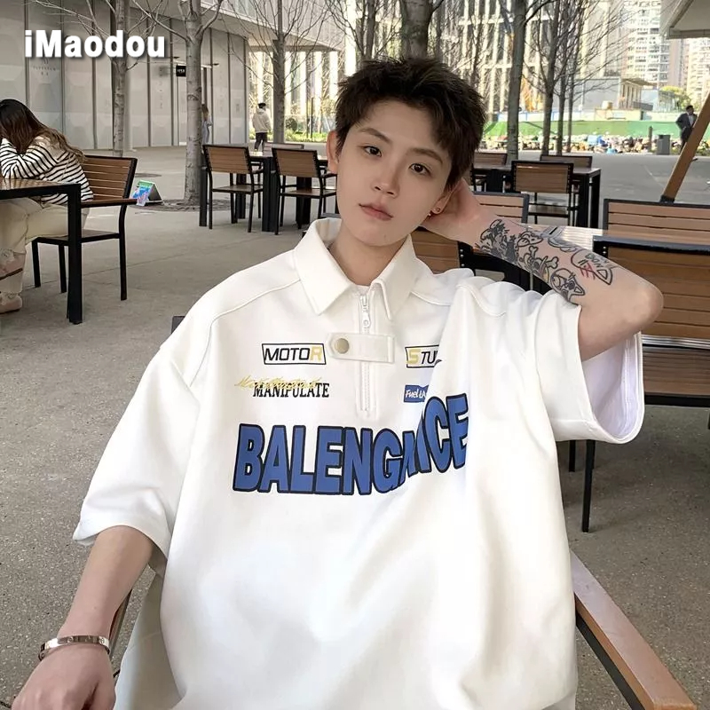 Áo Thun polo Ngắn Tay Phong Cách Mỹ Năng Động Cá Tính Dành Cho Nam