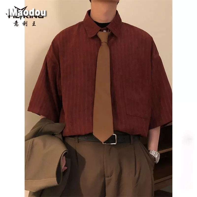 Áo Sơ Mi Thể Thao Tay Ngắn Phong Cách Hong Kong Thời Trang Mùa Hè Mới 2023