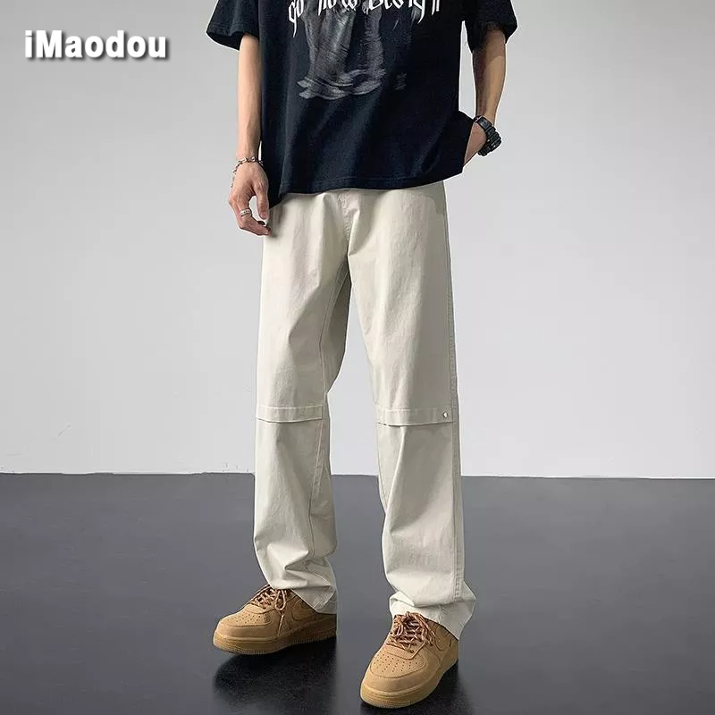 Quần Dài Dáng Rộng Vải Lụa Mát Phong Cách Đường Phố Mỹ Thời Trang Mùa Hè Cá Tính Cho Nam