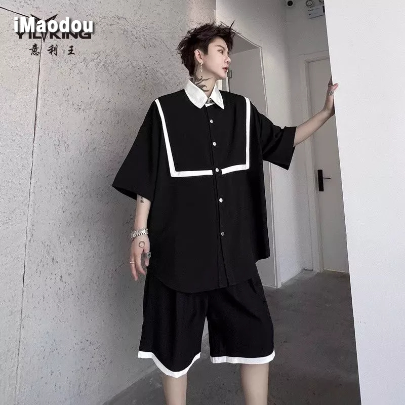 Áo Sơ Mi Tay Ngắn Dáng Rộng Thời Trang Mùa Hè 2023 Sang Trọng Cho Nam