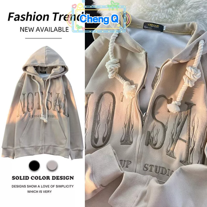 Áo Khoác Cardigan Cứng Với Họa Tiết Thêu Theo Phong Cách Đường Phố Mỹ