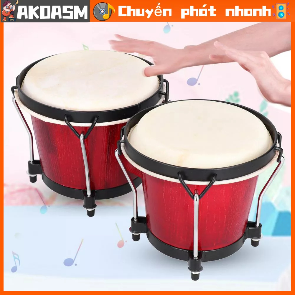 Trống Thổi Bong Bóng Châu Phi Bằng Gỗ Cho Bé, Bộ Trống Gõ Dành Cho Học Sinh AKOASM