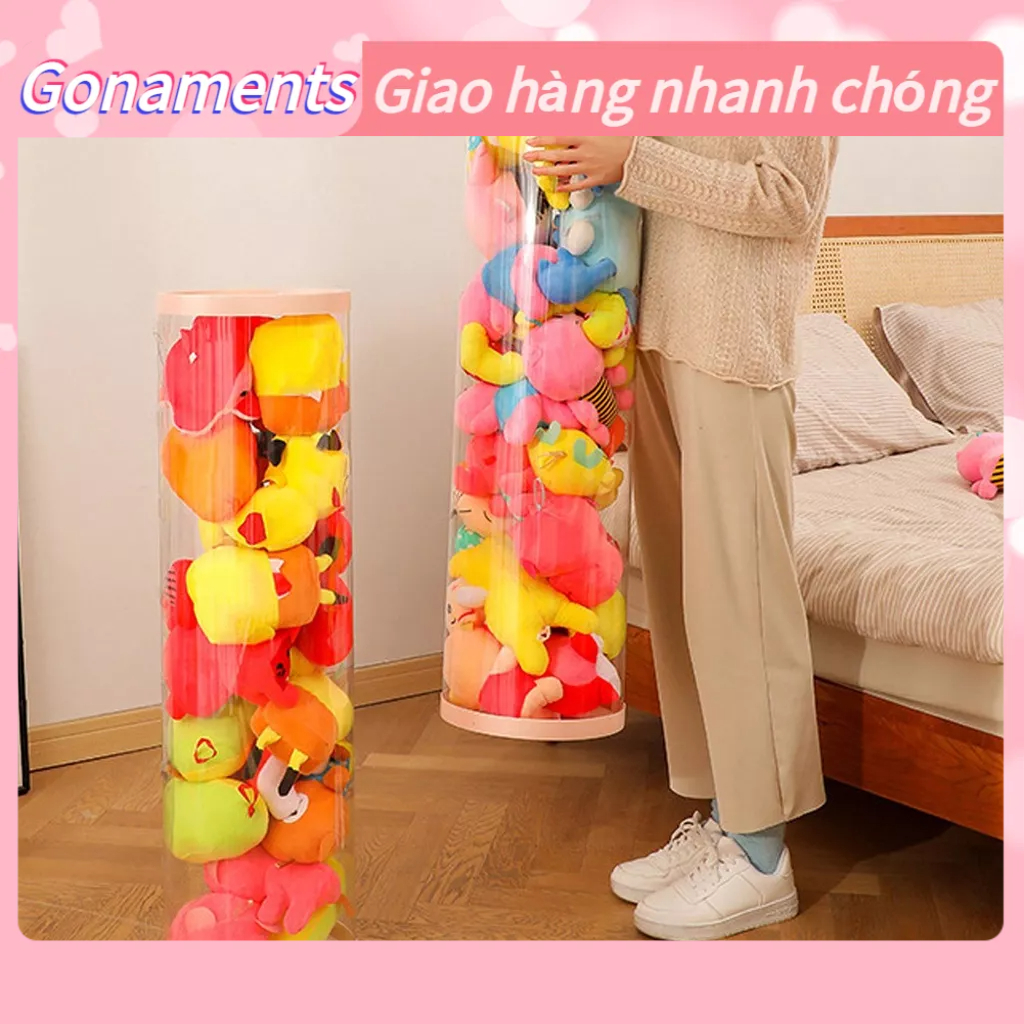 * Hộp đựng đồ chơi thú nhồi bông em bé bằng PET trong suốt chống bụi dễ sử dụng Gonaments I.