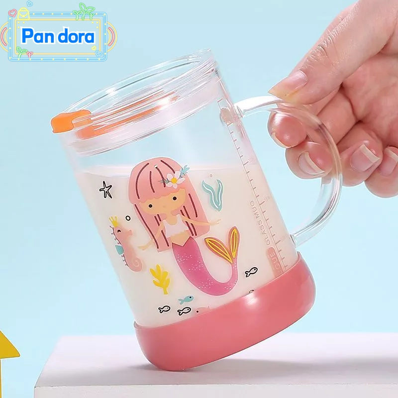 Cốc Uống Sữa Chống Sốc Có Tay Cầm Và Ống Hút Cho Bé Tập Uống Lò Vi Sóng