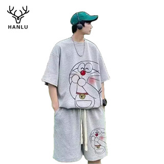 Bộ đồ mặc ở nhà mỏng HANLU họa tiết hoạt hình chất lượng cho thanh thiếu niên