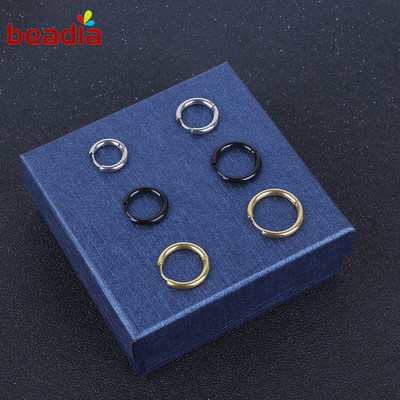 1 Khuyên Tai Tròn Beadia Bằng Thép Không Gỉ Cá Tính
