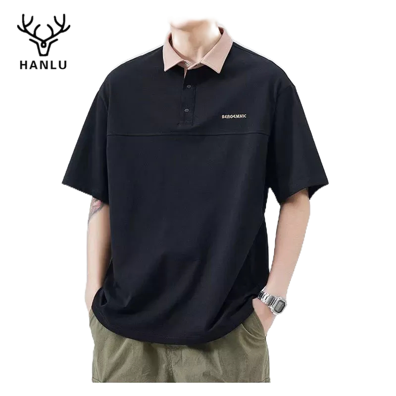 Áo Thun polo Dáng Rộng Phong Cách Nhật Bản Đơn Giản Chất Lượng Cao Cho Nam