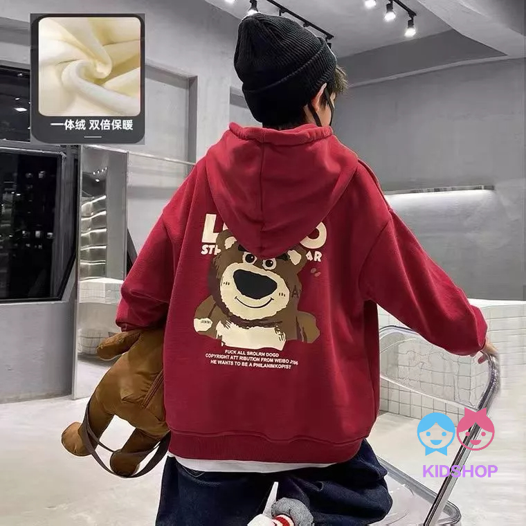Áo Hoodie Màu Đỏ Ấm Áp Mừng Năm Mới Cho Bé
