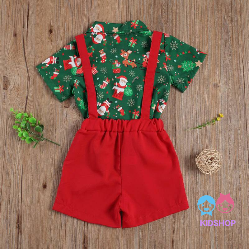 Bộ Trang Phục Hóa Trang Ông Già Noel Gồm Áo Sơ Mi Tay Ngắn + Cà Vạt