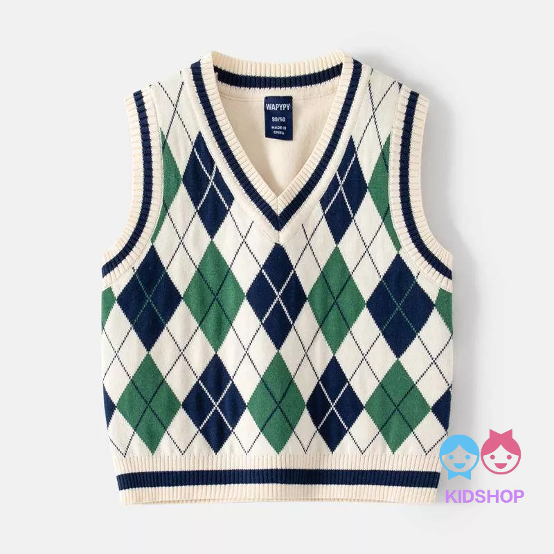 Áo Len cotton Cổ Chữ V Thời Trang 2022 Cho Bé Trai