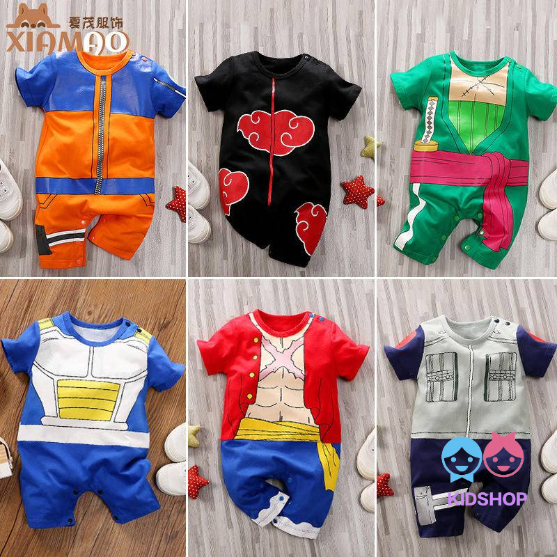 Áo Liền Quần Ngắn Tay In Hoạt Hình Đáng Yêu Cho Bé