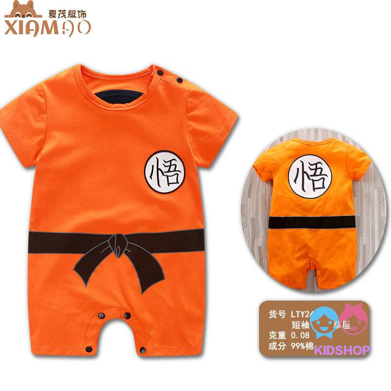 Áo Liền Quần Ngắn Tay In Hoạt Hình Đáng Yêu Cho Bé