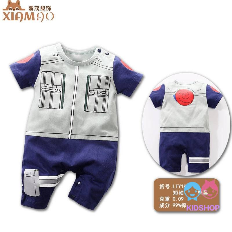 Áo Liền Quần Ngắn Tay In Hoạt Hình Đáng Yêu Cho Bé