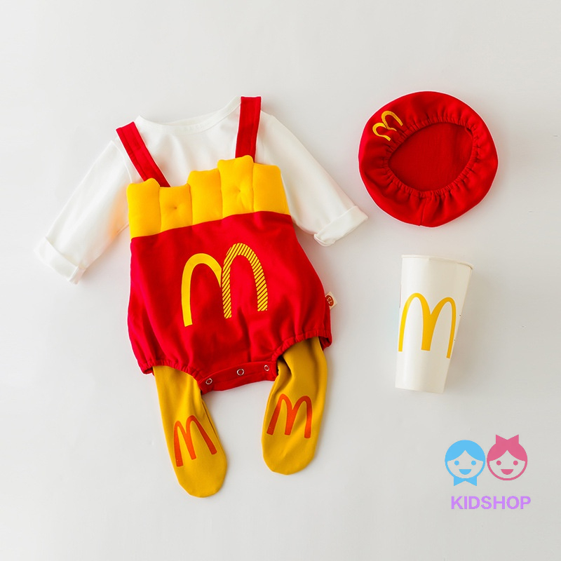 Bộ Áo Liền Quần Hóa Trang Khoai Tây Chiên McDonald Phong Cách Halloween Cho Bé 0-3 Tuổi 9 12 Tháng Tuổi