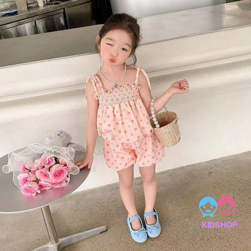 Bộ Áo Hai Dây + Quần Dài Phong Cách Mới Thời Trang Mùa Hè Cho Bé Gái