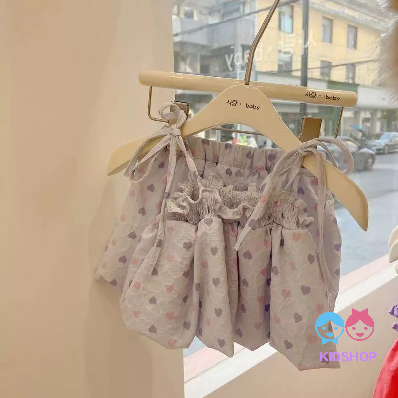 Bộ Áo Hai Dây + Quần Dài Phong Cách Mới Thời Trang Mùa Hè Cho Bé Gái