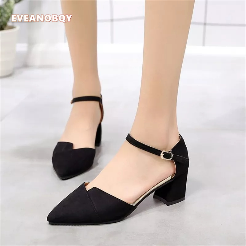 【EVEANOBQY】Sandal Cao Gót 5cm Mũi Nhọn Thiết Kế Mới Thời Trang Mùa Hè 2023 Dành Cho Nữ