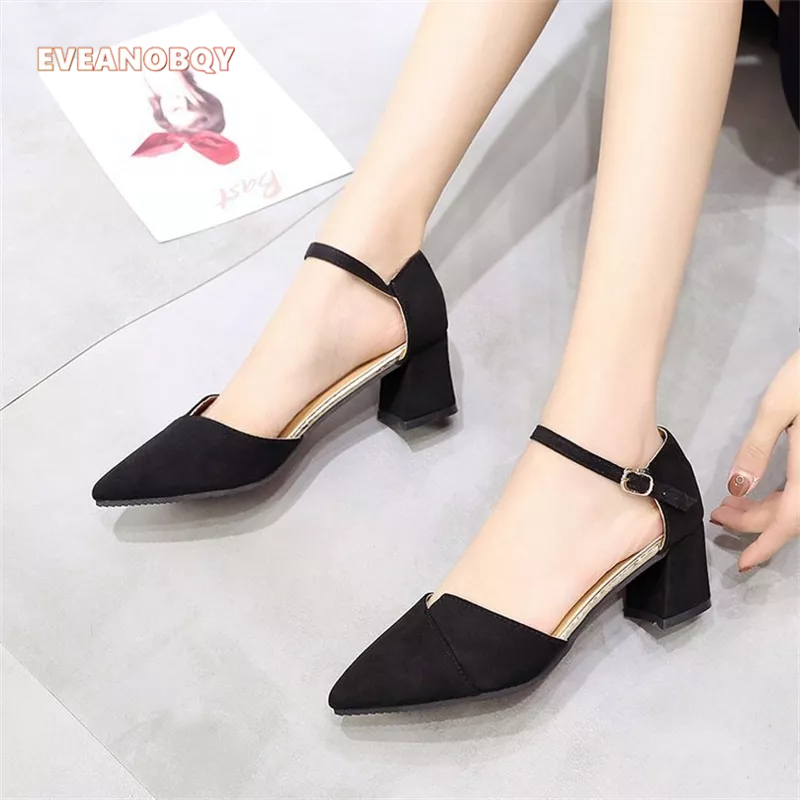 【EVEANOBQY】Sandal Cao Gót 5cm Mũi Nhọn Thiết Kế Mới Thời Trang Mùa Hè 2023 Dành Cho Nữ