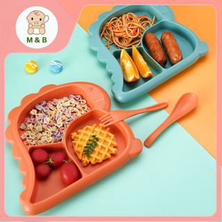 🔥 HOT 🔥 Chất liệu silicone đĩa ăn cho bé, mẫu khủng long an toàn và đáng yêu và sống động