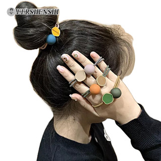 Dây cột tóc cao su đính hạt tròn nhỏ xinh xắn cho bạn gái